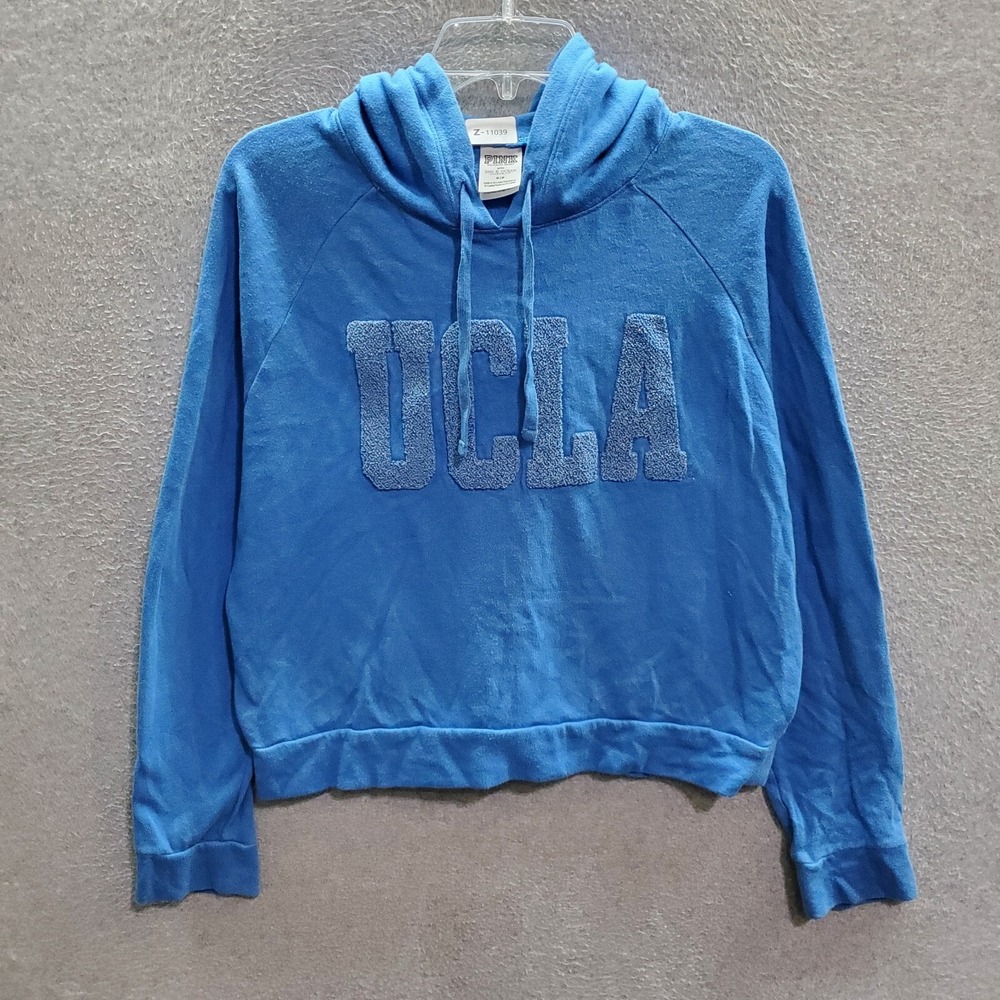 UCLA Women‎ Sweatshirt Hoodie Medium Blue Cropped Logo PINK Victoria's Secret